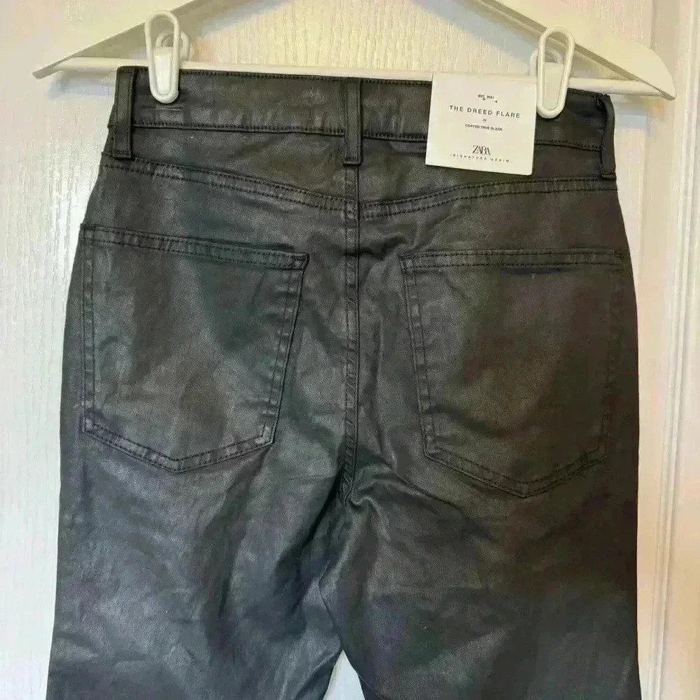 Zara women’s 4 black The Dreed Flare Pants high waist cropped NWT casual career - Picture 5 of 12